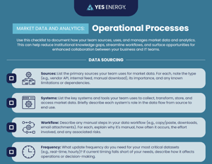 Market Data and Analytics Checklist